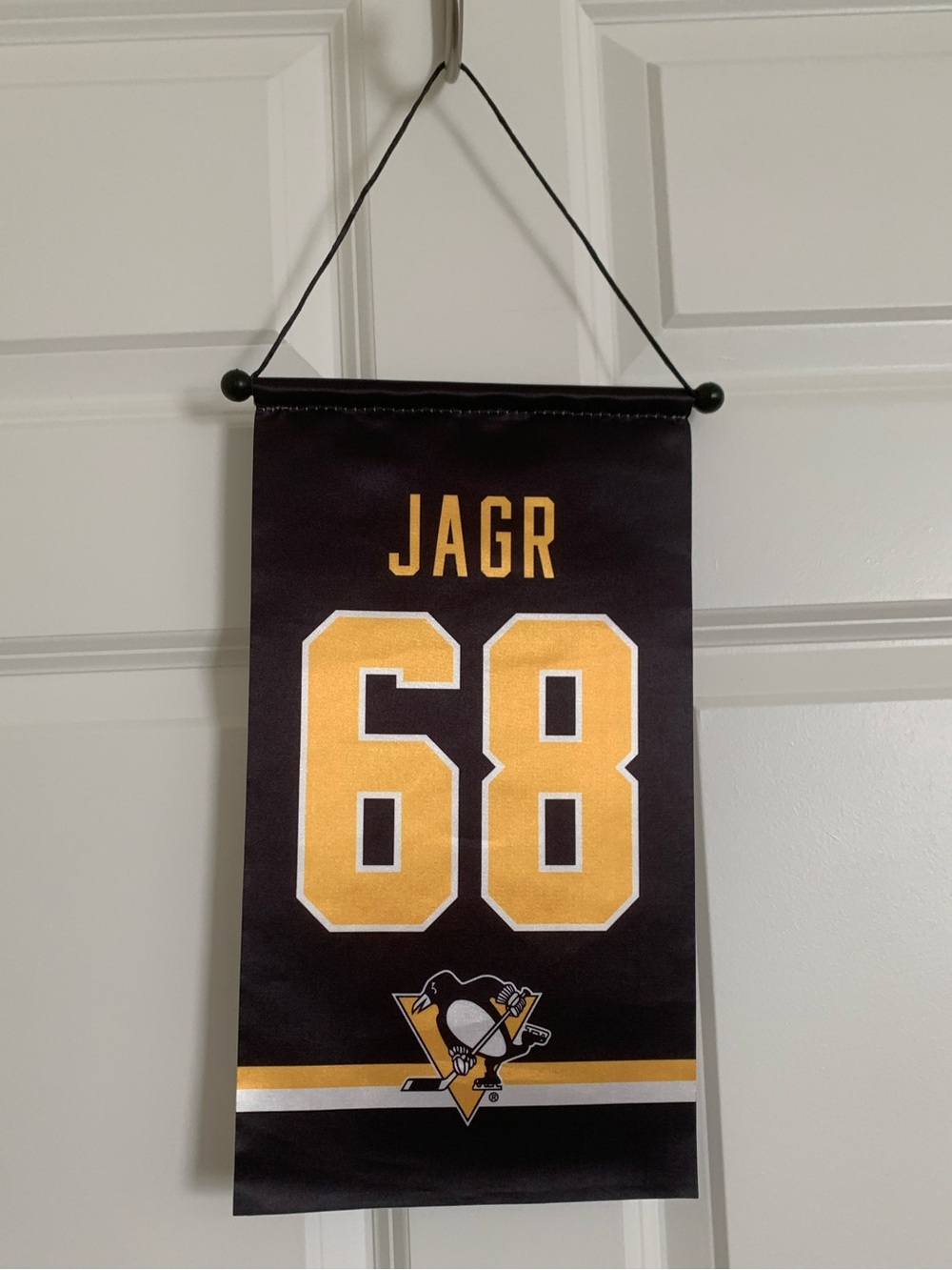 Jaromir Jagr 68 Pittsburgh Penguins replica retirement banner hockey NHL!